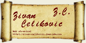 Živan Čeliković vizit kartica